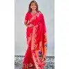 Red Paithani Silk Meenakari Work Party Wear Plus Size Saree - 147821819