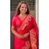 Red Paithani Silk Meenakari Work Party Wear Plus Size Saree - 147821819