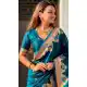 Teal Blue Paithani Silk Meenakari Work Party Wear Saree - 147821820