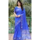 Dola Silk Bandhej Work Party Wear Saree In Blue - 147841835