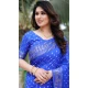 Dola Silk Bandhej Work Party Wear Saree In Blue - 147841835