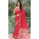 Dola Silk Bandhej Work Party Wear Saree In Maroon - 147841836