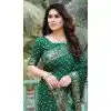 Plus Size Dola Silk Bandhej Work Party Wear Saree In Green - 147841838