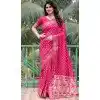Plus Size Dola Silk Bandhej Work Party Wear Saree In Pink - 147841839
