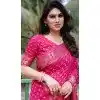 Plus Size Dola Silk Bandhej Work Party Wear Saree In Pink - 147841839