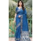 Blue Dola Silk Bandhej Work Party Wear Saree - 147841840