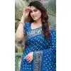 Plus Size Blue Dola Silk Bandhej Work Party Wear Saree - 147841840