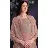 Pink Shimmer Organza Embroidered Party Wear Plus Size Salwar Kameez - 9898191128