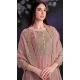 Pink Shimmer Organza Embroidered Party Wear Salwar Kameez - 9898191128