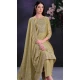 Beige Shimmer Organza Embroidered Party Wear Salwar Kameez - 9898191129