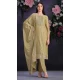 Beige Shimmer Organza Embroidered Party Wear Salwar Kameez - 9898191129