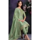 Pista Green Shimmer Organza Embroidered Party Wear Salwar Kameez - 9898191131