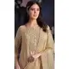 Brown Shimmer Organza Embroidered Party Wear Plus Size Salwar Kameez - 9898191132