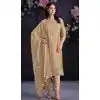 Brown Shimmer Organza Embroidered Party Wear Plus Size Salwar Kameez - 9898191132