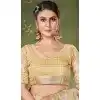 Beige Banarasi Silk Coding Work Party Wear Plus Size Saree - 9922191270