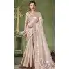 Grey Banarasi Silk Coding Work Party Wear Plus Size Saree - 9922191271