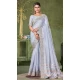 Sky Blue Banarasi Silk Coding Work Party Wear Saree - 9922191272