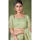 Pista Green Banarasi Silk Coding Work Party Wear Saree - 9922191273
