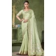 Pista Green Banarasi Silk Coding Work Party Wear Saree - 9922191273