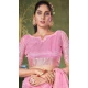 Pink Banarasi Silk Coding Work Party Wear Saree - 9922191274