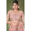 Peach Banarasi Silk Coding Work Party Wear Plus Size Saree - 9922191275