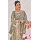 Art Silk Linen Coding Work Traditional Wear Saree In Grey - 9923191276