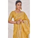 Art Silk Linen Coding Work Traditional Wear Saree In Mustard - 9923191278