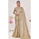 Art Silk Linen Coding Work Traditional Wear Saree In Beige - 9923191279