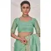 Mint Green Banarasi Silk Zari Work Traditional Wear Plus Size Saree - 9924191289