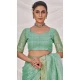 Mint Green Banarasi Silk Zari Work Traditional Wear Saree - 9924191289