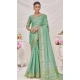 Mint Green Banarasi Silk Zari Work Traditional Wear Saree - 9924191289