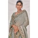 Grey Banarasi Silk Zari Work Traditional Wear Saree - 9924191290