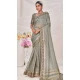 Grey Banarasi Silk Zari Work Traditional Wear Saree - 9924191290