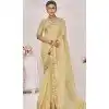 Cream Banarasi Silk Zari Work Traditional Wear Plus Size Saree - 9924191291