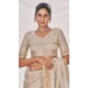 Off Grey Banarasi Silk Zari Work Traditional Wear Saree - 9924191292
