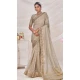 Off Grey Banarasi Silk Zari Work Traditional Wear Saree - 9924191292