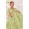 Pista Green Banarasi Silk Zari Work Traditional Wear Plus Size Saree - 9924191294
