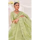 Pista Green Banarasi Silk Zari Work Traditional Wear Saree - 9924191294