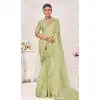 Pista Green Banarasi Silk Zari Work Traditional Wear Plus Size Saree - 9924191294