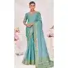 Sky Blue Banarasi Silk Zari Work Traditional Wear Plus Size Saree - 9924191295