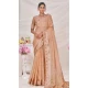 Peach Banarasi Silk Zari Work Traditional Wear Saree - 9924191296