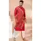 Viscose Embroidered Party Wear Designer Men Kurta Dhoti In Red - 9954191427