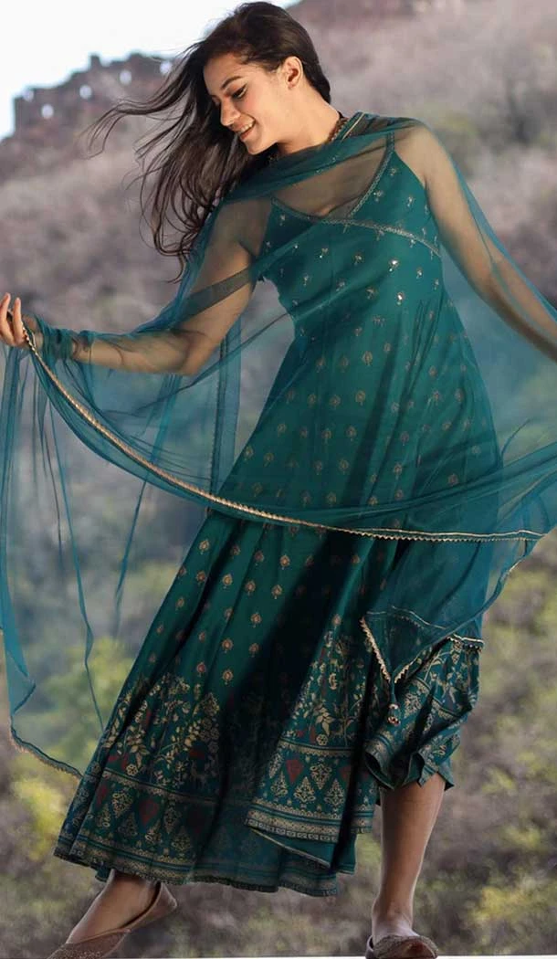 Cotton Print Work Casual Wear Readymade Salwar Kameez In Mint Green - 9966191500