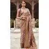 Soft Tissue Silk Digital Printed Party Wear Plus Size Saree In Beige and Brown - 9973191547