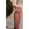 Soft Tissue Silk Digital Printed Party Wear Plus Size Saree In Old Rose - 9973191549