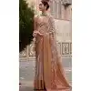 Soft Tissue Silk Digital Printed Party Wear Plus Size Saree In Peach - 9973191552