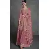 Baby Pink Georgette Embroidery Work Party Wear Plus Size Sharara Suit - 9981191691