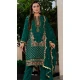 Green Organza Embroidered Pakistani Style Salwar Suit - 9985191705