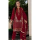 Maroon Organza Embroidered Pakistani Style Salwar Suit - 9985191706