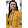 Mustard Organza Embroidered Pakistani Style Plus Size Salwar Suit - 9985191708